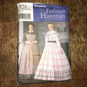 Simplicity Sewing Pattern 7212 Misses Costume Civil War 1850s Dress 6-12 UNCUT